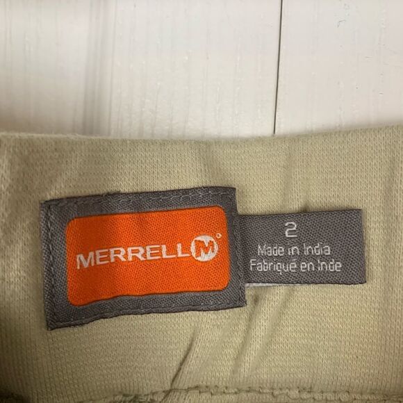 Merrel Khaki Linen Blend Capris - Picture 2 of 3